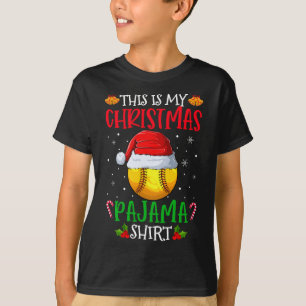 This Is My Christmas Pajama Funny Santa Softball T T-Shirt