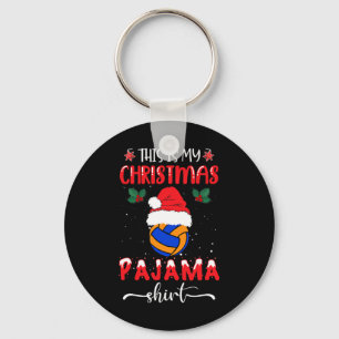 This Is My Christmas Pajama - Funny Volleyball Xma Key Ring