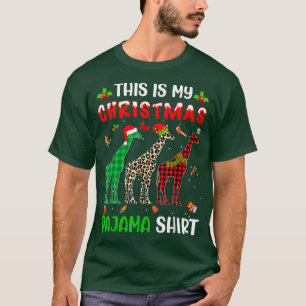 This Is My Christmas Pajama Giraffe Xmas Tree Anim T-Shirt