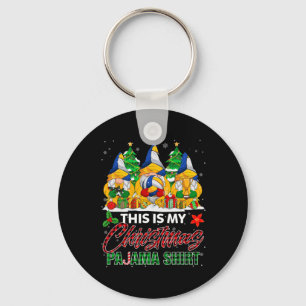 This Is My Christmas Pajama Gnome Volleyball Ball  Key Ring