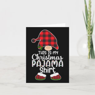 This Is My Christmas Pajama Gnome Xmas Red Plaid 1 Card