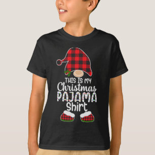 This Is My Christmas Pajama Gnome Xmas Red Plaid 1 T-Shirt