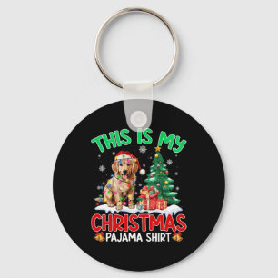 This Is My Christmas Pajama Golden Retriever Dog L Key Ring