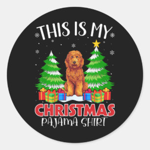 This Is My Christmas Pajama Goldendoodle Dog Xmas  Classic Round Sticker