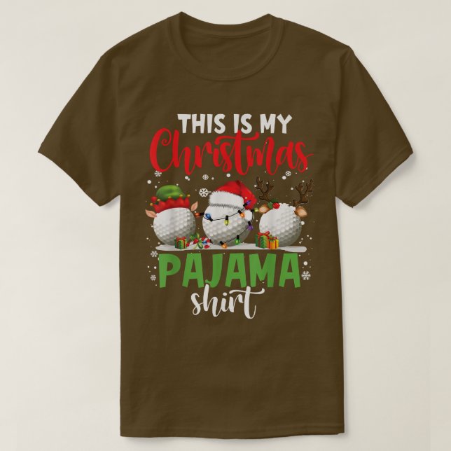 This Is My Christmas Pajama Golf Reindeer Santa El T-Shirt (Design Front)