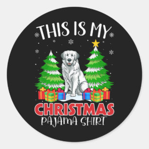 This Is My Christmas Pajama Great Pyrenees Dog Xma Classic Round Sticker