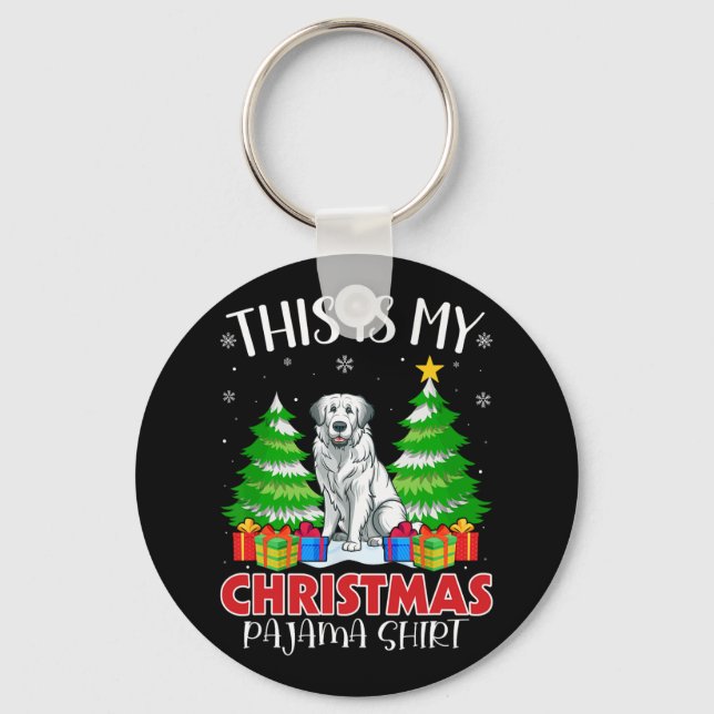 This Is My Christmas Pajama Great Pyrenees Dog Xma Key Ring (Front)