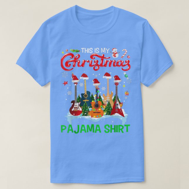 This Is My Christmas Pajama Guitar Christmas Music T-Shirt (Design Front)