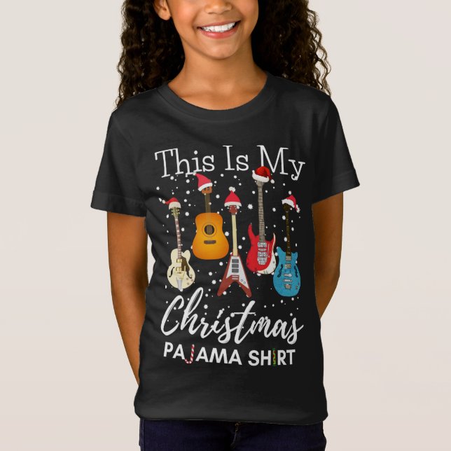 This Is My Christmas Pajama Guitar Guitarist Music T-Shirt (Front)