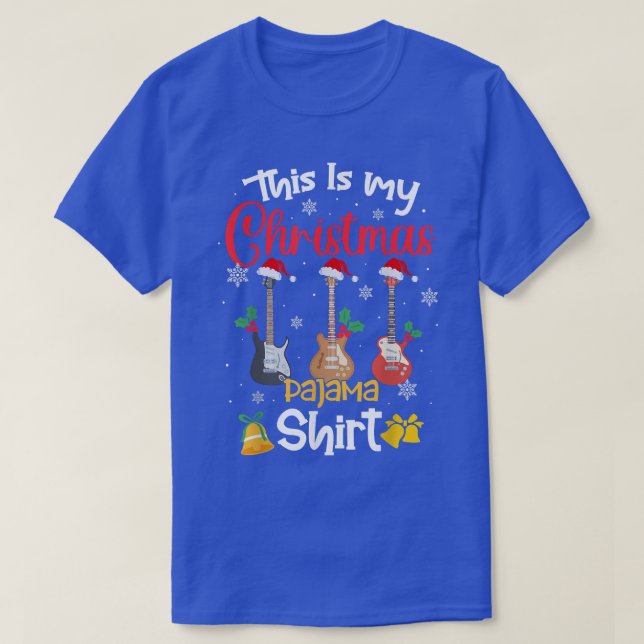 This Is My Christmas Pajama Guitar Guitarist Music T-Shirt (Design Front)