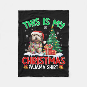 This Is My Christmas Pajama Havanese Dog Lovers Xm Fleece Blanket