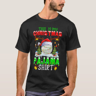 This Is My Christmas Pajama Hockey Santa Hat Xmas  T-Shirt