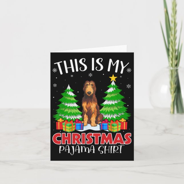 This Is My Christmas Pajama Irish Wolfhound Dog Xm Card (Front)