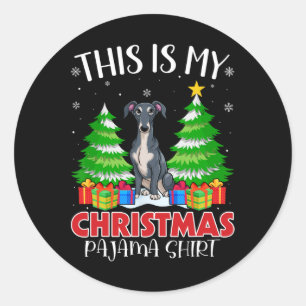 This Is My Christmas Pajama Italian Greyhound Dog Classic Round Sticker
