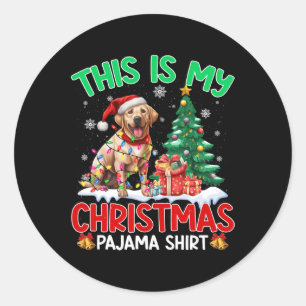 This Is My Christmas Pajama Labrador Retriever Lov Classic Round Sticker