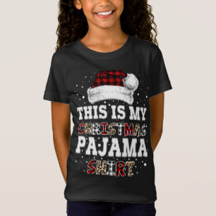 This Is My Christmas Pajama Leopard Buffalo Plaid T-Shirt