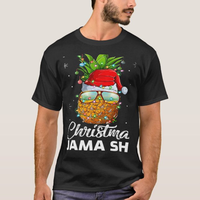 This Is My Christmas Pajama Lighting Pineapple Xma T-Shirt (Front)