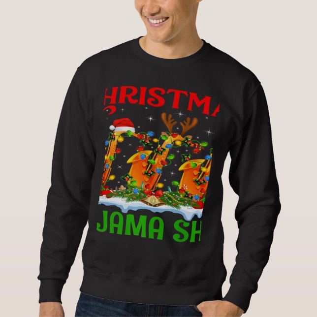 This Is My Christmas Pajama Lights Saxophone Chris Sweatshirt (Front)