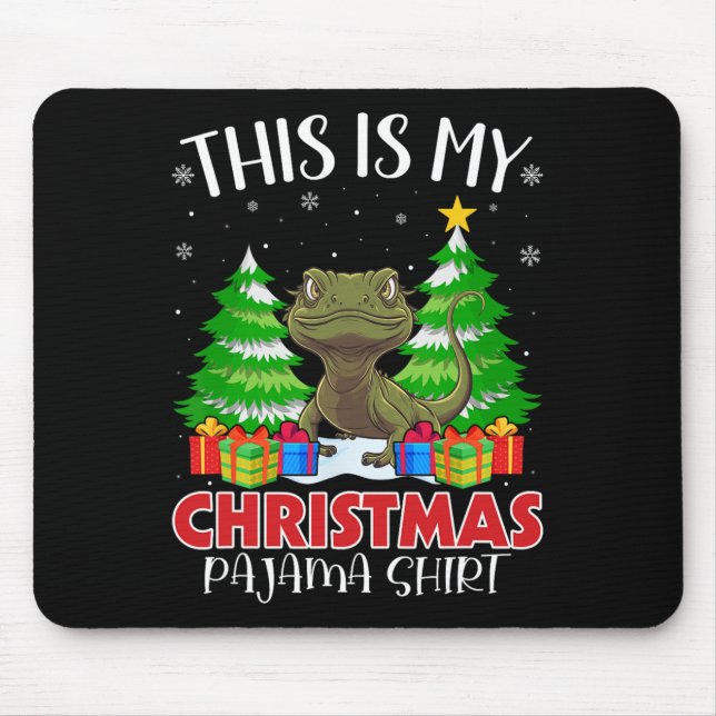 This Is My Christmas Pajama Lizard Xmas Pjs  Mouse Pad (Front)