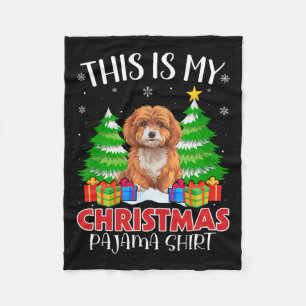 This Is My Christmas Pajama Maltipoo Dog Xmas Pjs  Fleece Blanket
