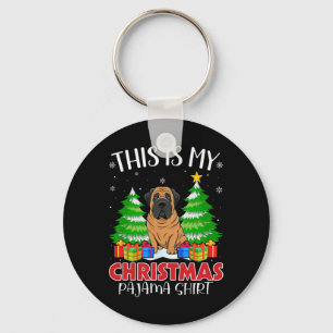 This Is My Christmas Pajama Mastiff Dog Xmas Pjs  Key Ring