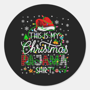 This Is My Christmas Pajama Matching Family Xmas L Classic Round Sticker