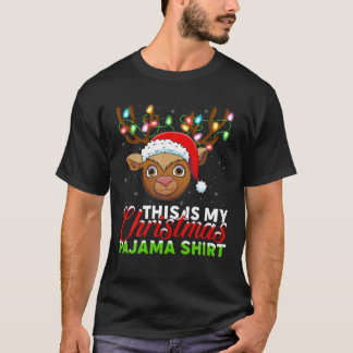 This Is My Christmas Pajama Matching Reindeer T-Shirt