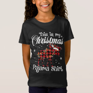 This Is My Christmas Pajama Moose Buffalo Red Plai T-Shirt