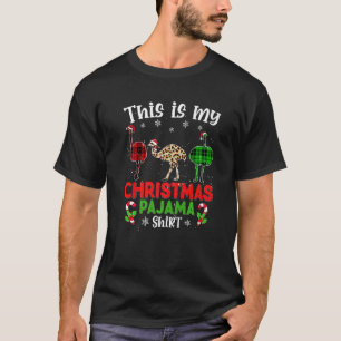 This Is My Christmas Pajama Ostrich Animals Leopar T-Shirt