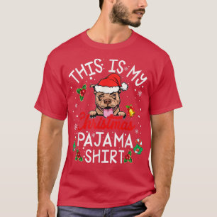 This Is My Christmas Pajama Pitbull Dog Santa Hat T-Shirt