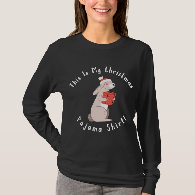 This Is My Christmas Pajama - Rabbit Lover Gift T-Shirt (Front)