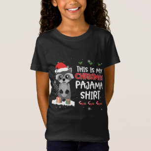 This Is My Christmas Pajama Racoon Xmas Costume T-Shirt