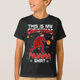 This Is My Christmas Pajama Red Plaid Basketball X T-Shirt