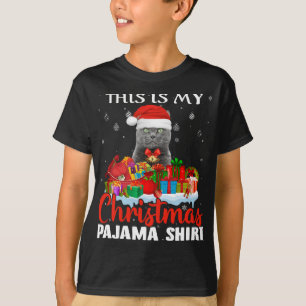 This Is My Christmas Pajama Russian Blue Cat T-Shirt