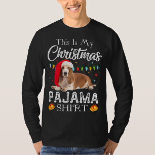 This is My Christmas Pajama Santa Basset Hound Gif T-Shirt