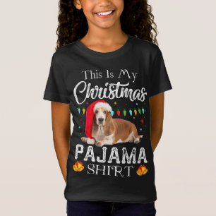 This is My Christmas Pajama Santa Basset Hound Gif T-Shirt
