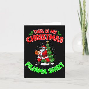 This Is My Christmas Pajama Santa Claus Playing Ba Card