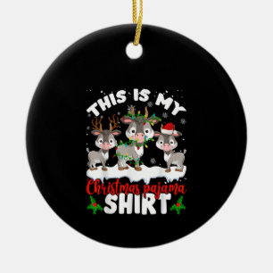 This Is My Christmas Pajama Santa Goat Lover Gift Ceramic Tree Decoration