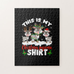 This Is My Christmas Pajama Santa Goat Lover Gift Jigsaw Puzzle