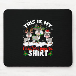This Is My Christmas Pajama Santa Goat Lover Gift Mouse Pad