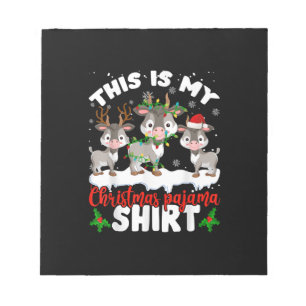 This Is My Christmas Pajama Santa Goat Lover Gift Notepad