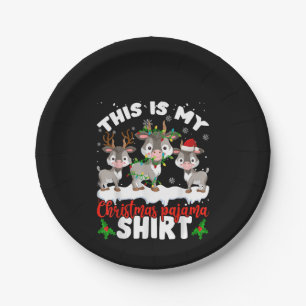 This Is My Christmas Pajama Santa Goat Lover Gift Paper Plate