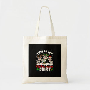 This Is My Christmas Pajama Santa Goat Lover Gift Tote Bag