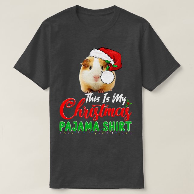 This Is My Christmas Pajama  Santa Guinea Pig Love T-Shirt (Design Front)