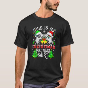 This is My Christmas Pajama Santa Hat Gamer Video  T-Shirt