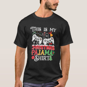 This Is My Christmas Pajama Santa Hat Gamer Video T-Shirt