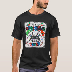 This Is My Christmas Pajama Santa Hat Gamer Video T-Shirt