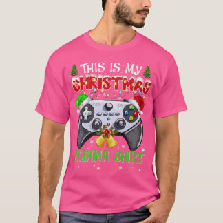 This is My Christmas Pajama Santa Hat Gamer Video  T-Shirt