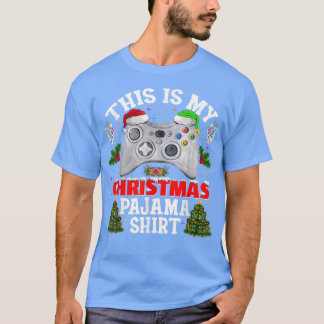This is My Christmas Pajama Santa Hat Gamer Video  T-Shirt