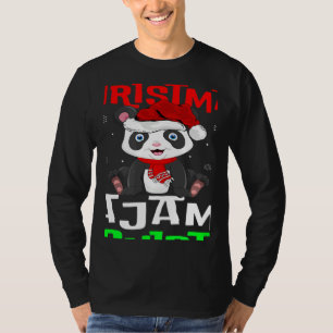 This Is My Christmas Pajama Santa Hat Panda Xmas T-Shirt